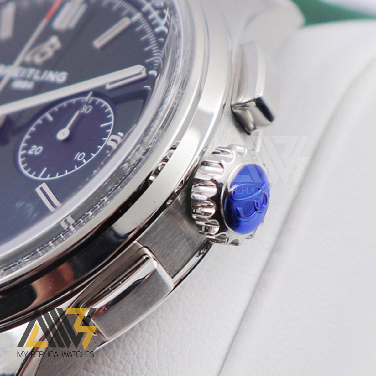 Premier B01 Chronograph AB0118 42mm Stainless Steel Case GF 1:1 Best Edition Green Dial on Green Leather Strap A.7750